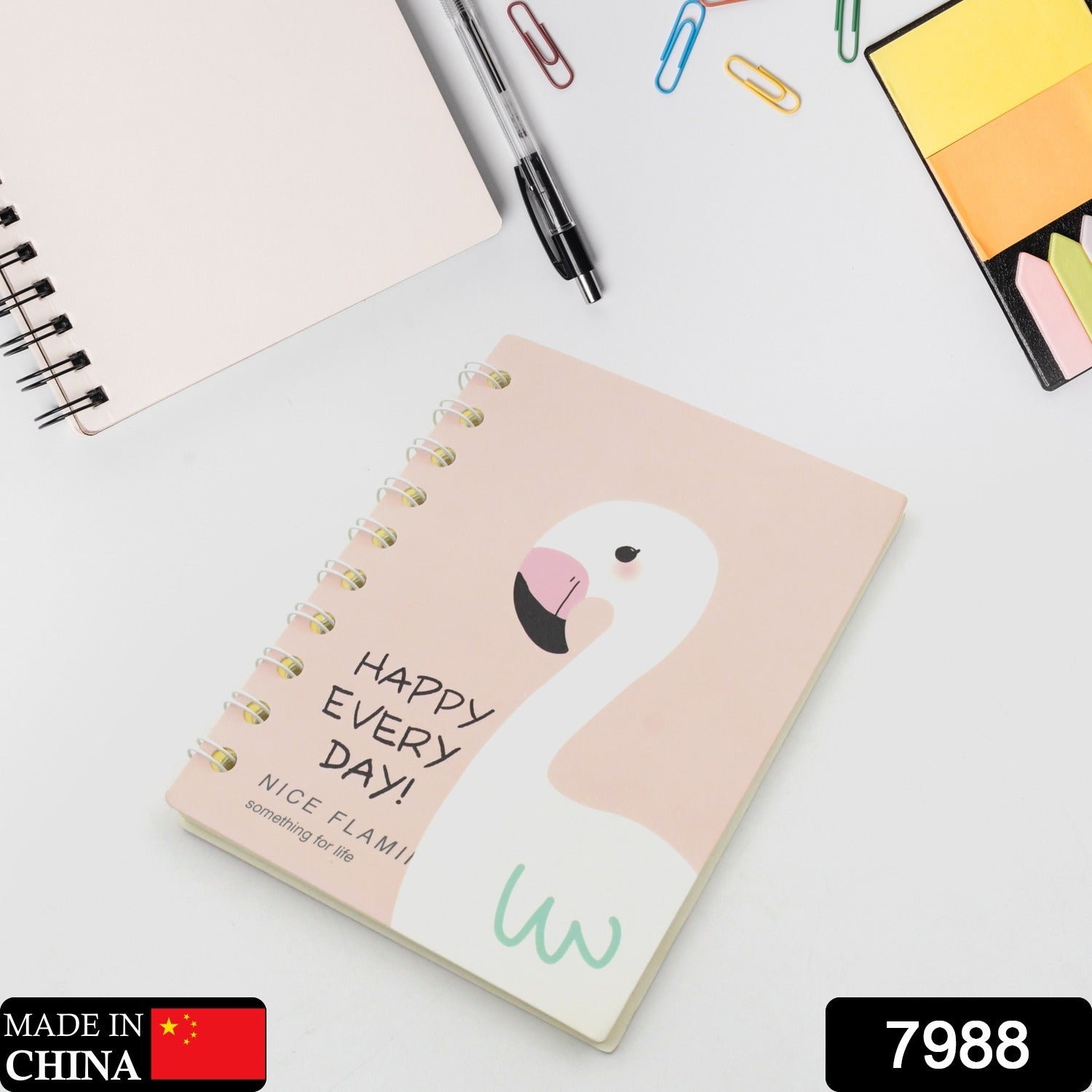 7988 Cute Flamingo Journal Diary, Notebook for Women Men Memo Notepad Sketchbook with Durable Hardcover & 50 Pages Writing Journal for Journaling Notes Study School Work Boys Grils, Stationery (143x105MM) 7988 Cute Flamingo Journal Diary, Notebook for Women Men Memo Notepad Sketchbook with Durable Hardcover & 50 Pages Writing Journal for Journaling Notes Study School Work Boys Grils, Stationery (143x105MM)